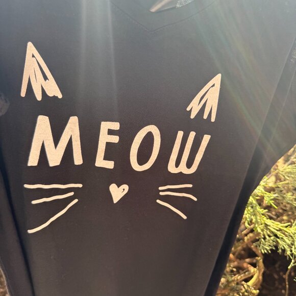 Avenue Body Maxi Tank Style Nightgown MEOW Sexy Cat Black Graphic Size 18/20 NWT - Picture 5 of 11